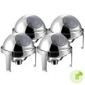 SOGA 4X 6L Round Chafing Stainless Steel Food Warmer with Glass Roll T