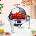 SOGA 4X 6L Round Chafing Stainless Steel Food Warmer with Glass Roll T