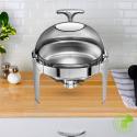 SOGA 4X 6L Round Chafing Stainless Steel Food Warmer with Glass Roll T