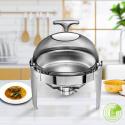 SOGA 4X 6L Round Chafing Stainless Steel Food Warmer with Glass Roll T