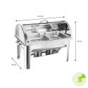SOGA 4X 4.5L Dual Tray Stainless Steel Roll Top Chafing Dish Food Warm