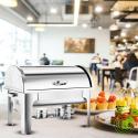 SOGA 4X 3L Triple Tray Stainless Steel Roll Top Chafing Dish Food Warm