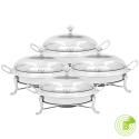 SOGA 4X Stainless Steel Round Buffet Chafing Dish Cater Food Warmer Ch
