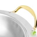 SOGA 4X Stainless Steel Gold Accents Round Buffet Chafing Dish Cater F