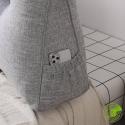 SOGA 4X 100cm Silver Triangular Wedge Bed Pillow Headboard Backrest Be