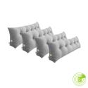 SOGA 4X 100cm Silver Triangular Wedge Bed Pillow Headboard Backrest Be