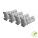 SOGA 4X 120cm Silver Triangular Wedge Bed Pillow Headboard Backrest Be