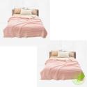 SOGA 2X Throw Blanket Warm Cozy Double Sided Thick Flannel Coverlet Fl